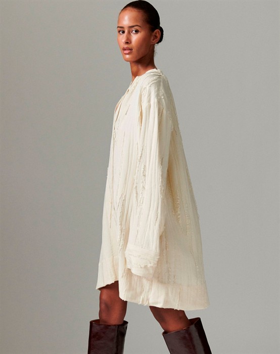 Glover Structured Fringes Kjole - Pistachio Shell